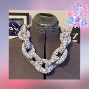 Blue Crochet Chain Necklace